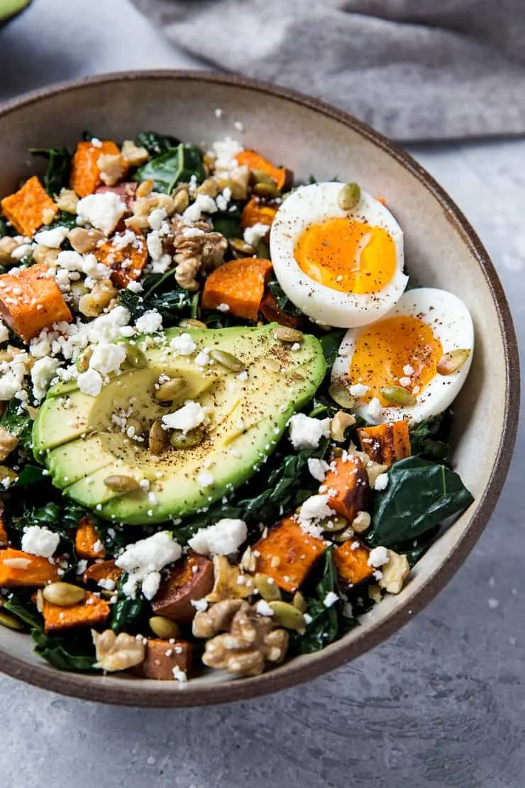 Roasted Sweet Potato Kale Salad - Paleo Meal Plan