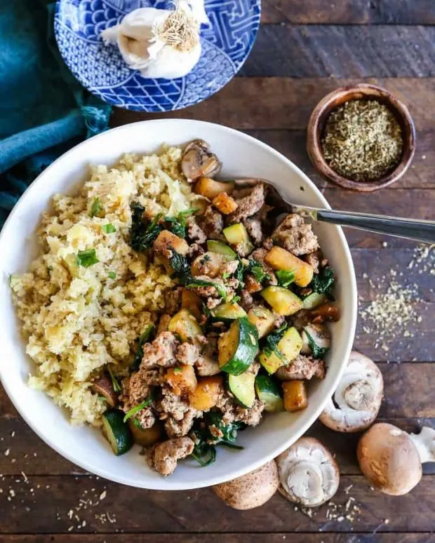 Turkey Bowls with Cabbage Rice