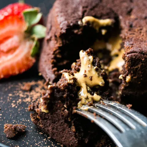 Gooey Peanut Butter Lava Cakes