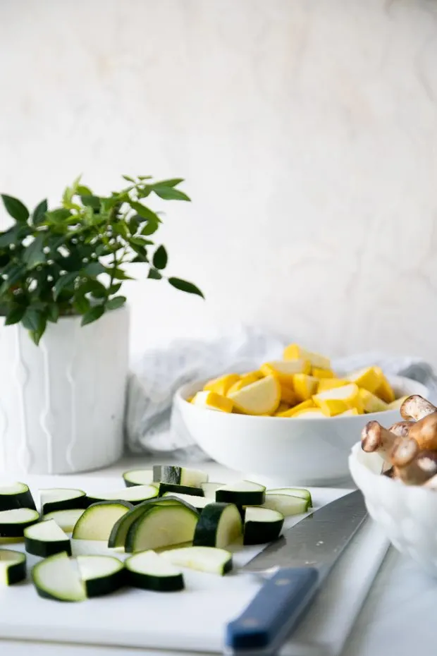 Chopping vegetables ahead of time saves you time when you prepare dinners later in the week! Chopping vegetables ahead of time saves you time when you prepare dinners later in the week!