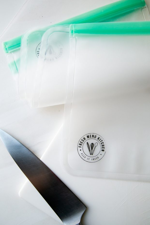 Fresh Menu Kitchen reusable freezer bags are also great for storing prepped ingredients until you're ready to use them. Fresh Menu Kitchen reusable freezer bags are also great for storing prepped ingredients until you're ready to use them.