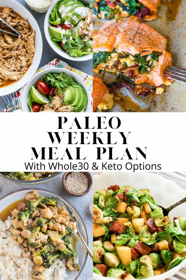 Paleo Meal Plan -- 6 paleo dinners and 1 paleo dessert recipe to get you set for the week!