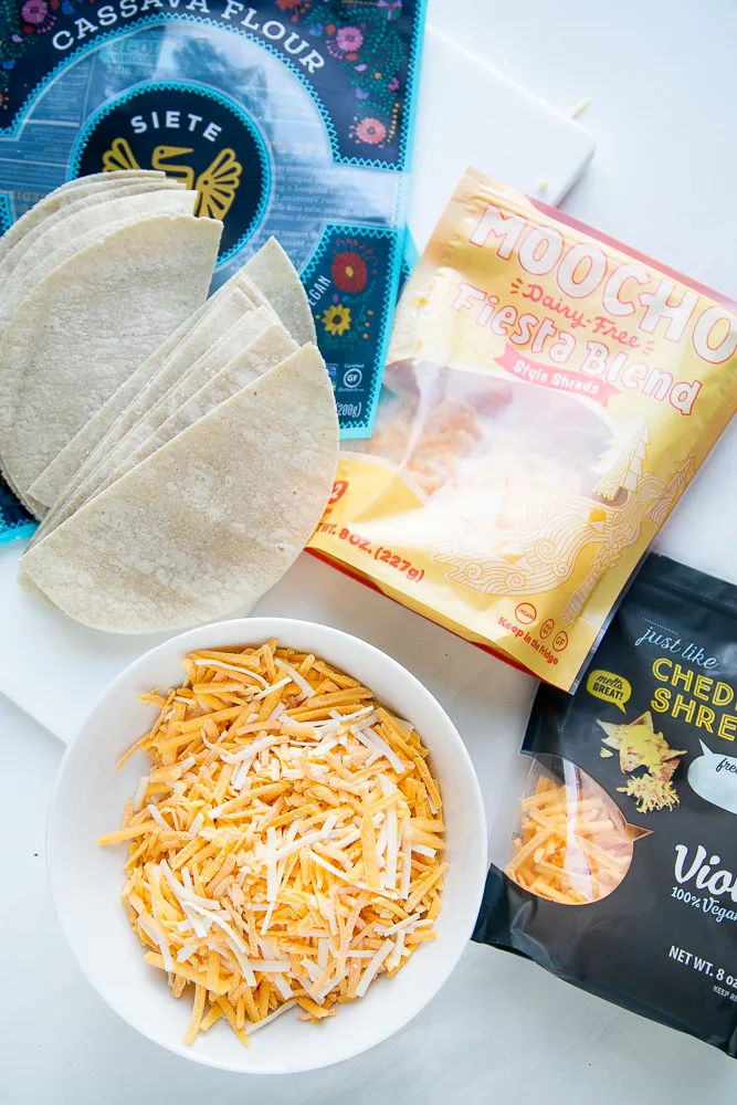 Grain-free tortillas & dairy-free cheese for an adapted version of Stacked Roasted Vegetable Enchiladas Grain-free tortillas & dairy-free cheese for an adapted version of Stacked Roasted Vegetable Enchiladas