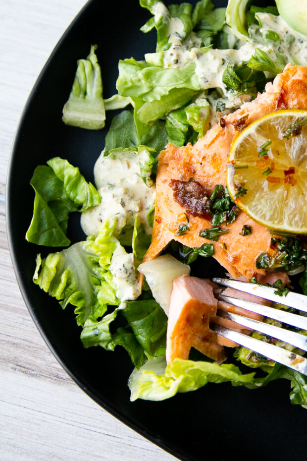 Sweet Chipotle Salmon with Hot Honey Glaze -- part of this month's  free healthy weekly meal plan!