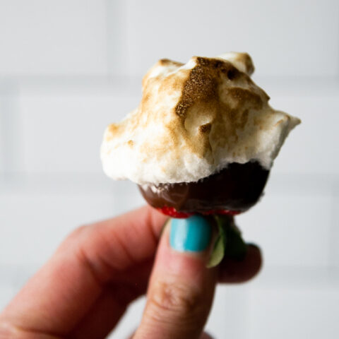 Chocolate Covered Strawberries with Toasted Marshmallow Fluff