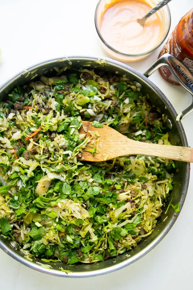 Add a bunch of chopped cilantro and green onions at the end for some freshness.