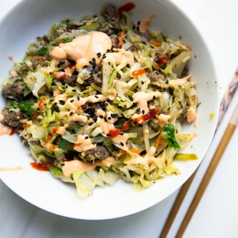 Egg Roll in a Bowl With Cabbage