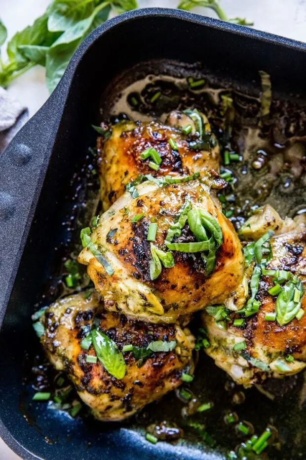 Baked Basil Chicken -- part of our Paleo Meal Plan this week!