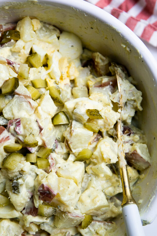 Instant Pot Potato Salad is a snap when you cook the potatoes and eggs together! You can have a delicious potato salad ready in about 30 minutes.