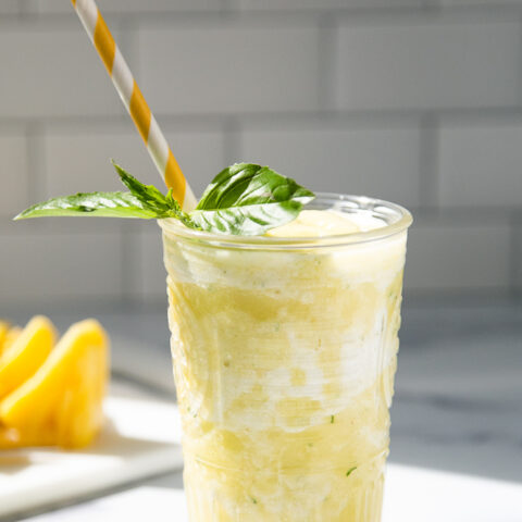 Pineapple Smoothie with Basil (or Sorbet!)