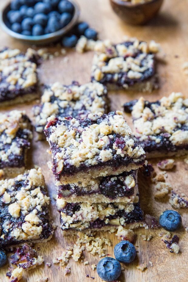 The dessert in this week's FREE paleo meal plan is Paleo Blueberry Crumble Bars.