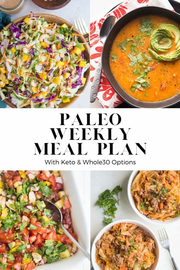 FREE PALEO MEAL PLAN with lots of tasty, easy seasonal recipes! Some Whole30 and keto adaptations as well. 