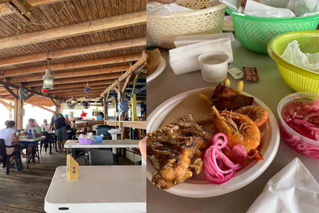 Our fish fry from Zeerover in Aruba. Fried snapper and shrimp fresh from the ocean.