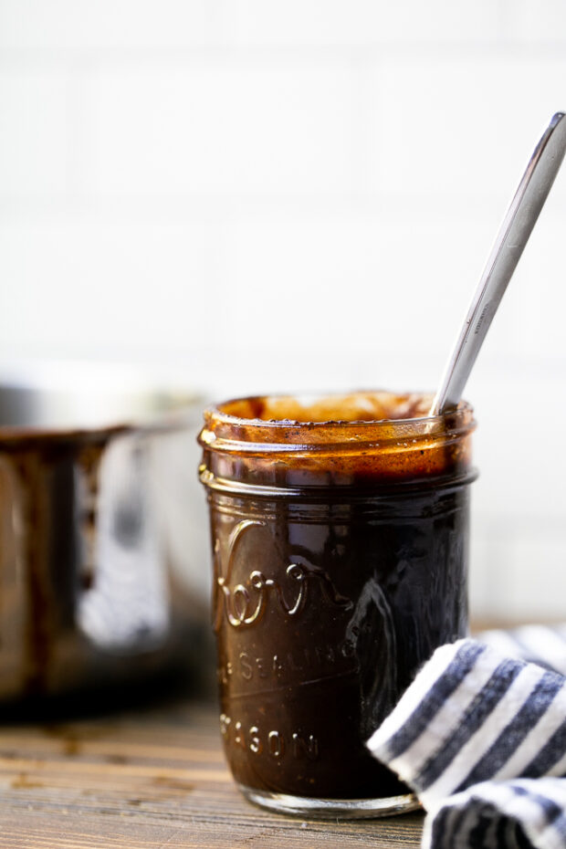 Store your balsamic BBQ sauce in a lidded jar for several weeks.