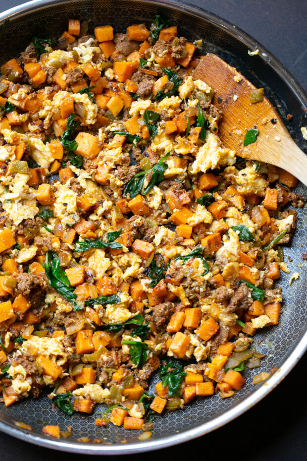 Finished sweet potato breakfast hash.