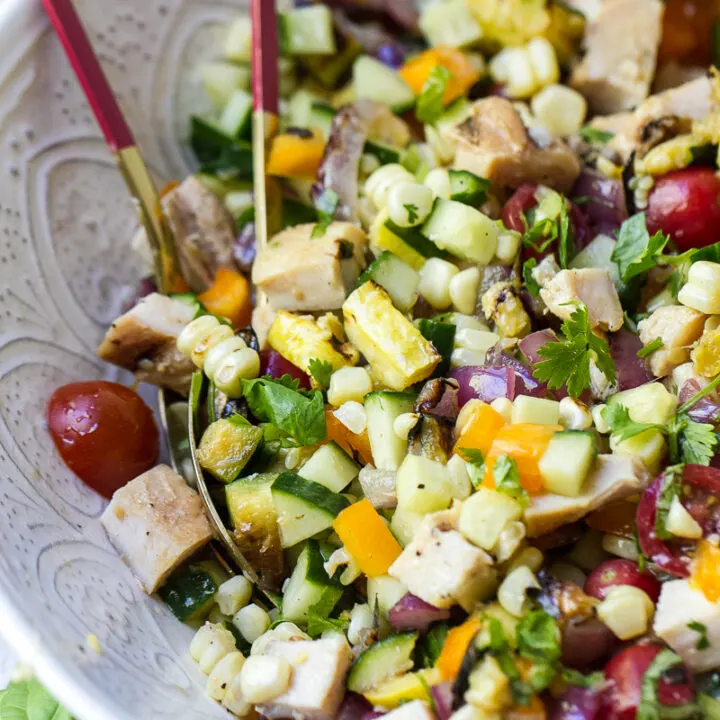Grilled Vegetable and Rotisserie Chicken Salad