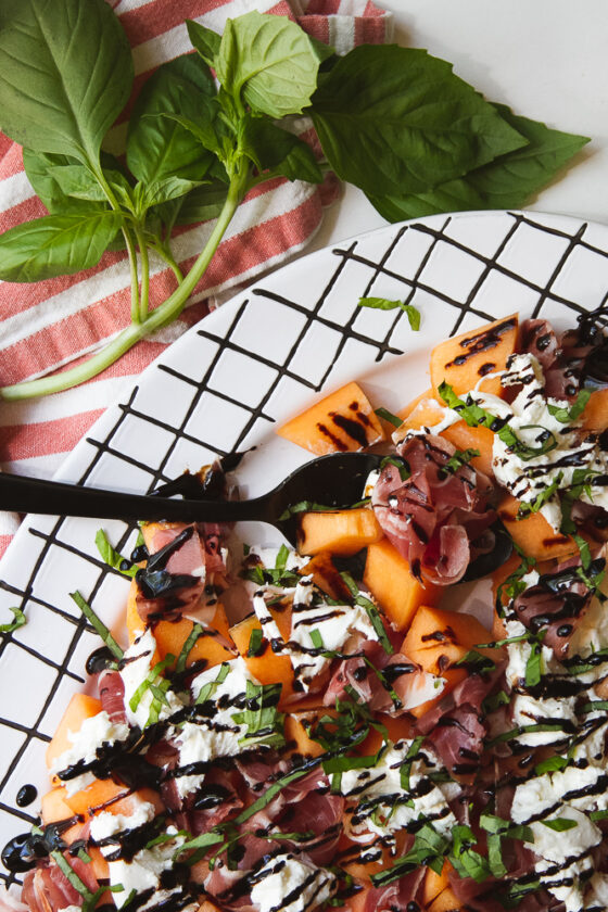 Prosciutto and Cantaloupe Salad with Burrata Perry's Plate