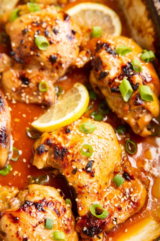 Honey Garlic Baked Chicken Thighs