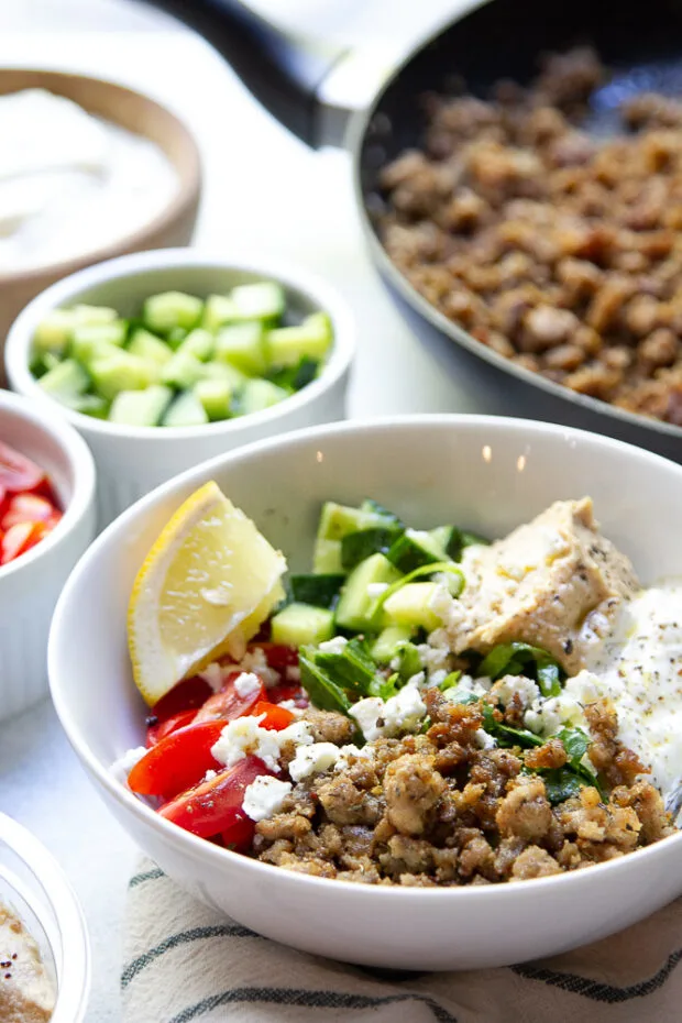 Mediterranean Ground Turkey Bowls