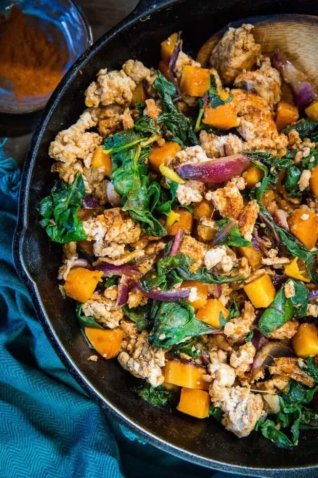 Ground Turkey and Butternut Squash Skillet