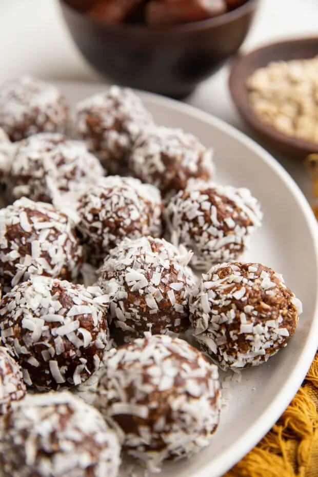 Healthy Chocolate Peanut Butter Snowballs