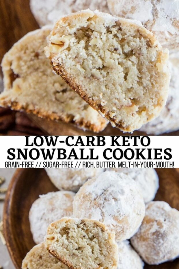 Keto Pecan Snowball Cookies