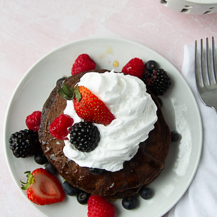 Dark Chocolate Paleo Pancakes