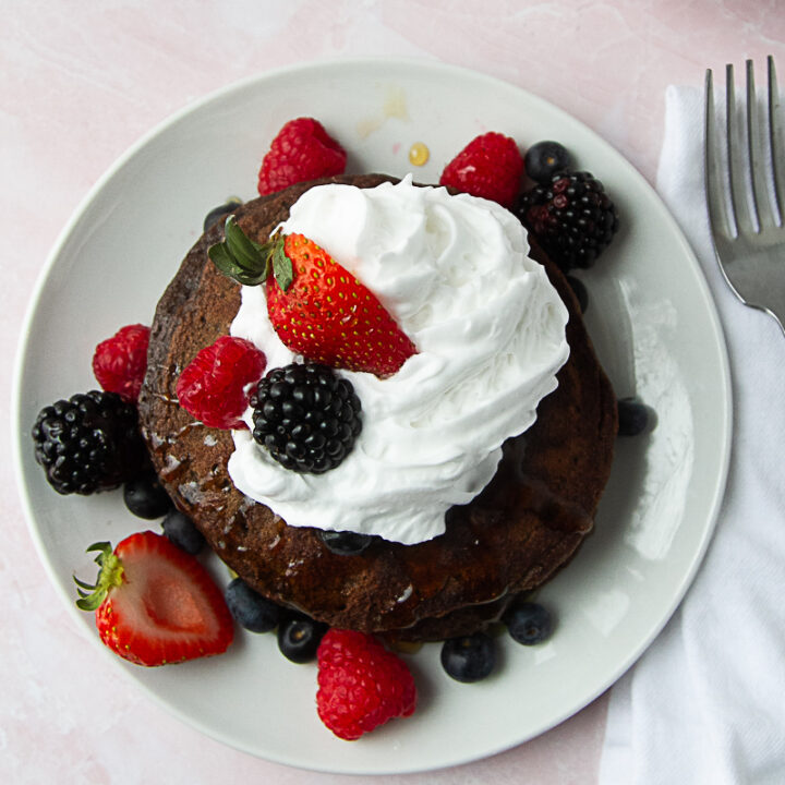 Dark Chocolate Paleo Pancakes