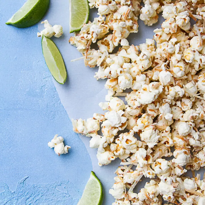 Toasted Coconut Popcorn with Lime