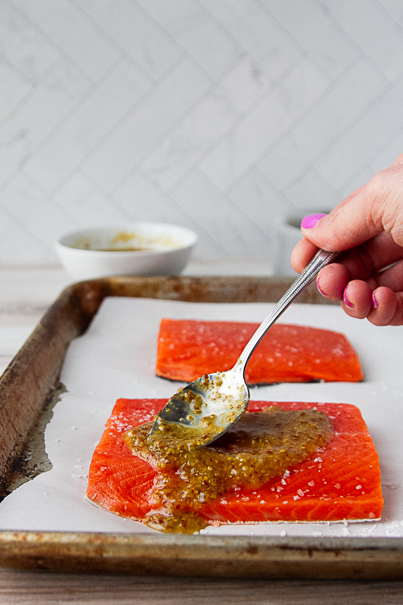 Baked Honey Mustard Salmon - Perry's Plate