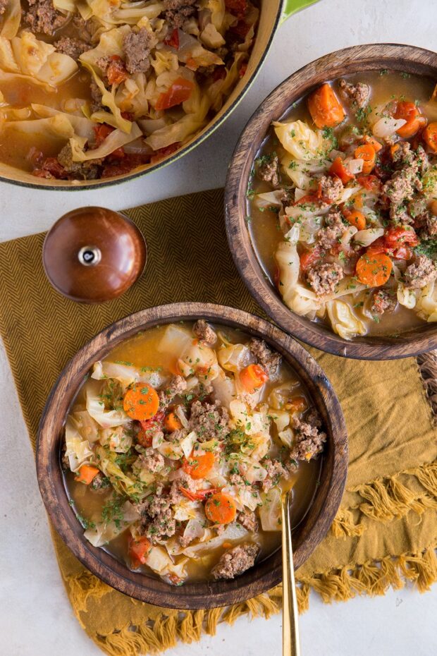Ground Beef & Cabbage Soup