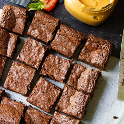 Flourless Chocolate Peanut Butter Brownies