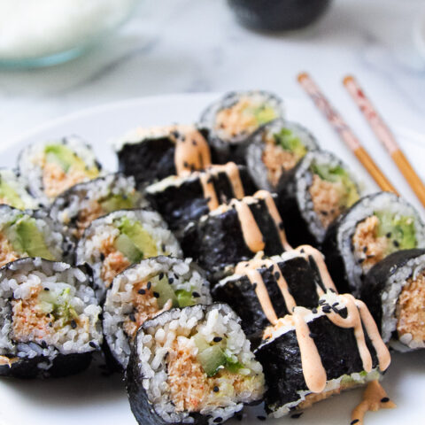 Spicy Shrimp Sushi Roll Bowl