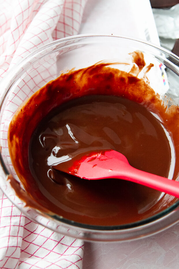 Chocolate and butter are completely melted and smooth.